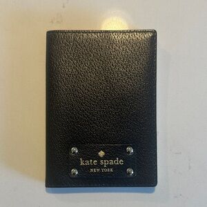 Kate Spade Black Textured Passport Holder